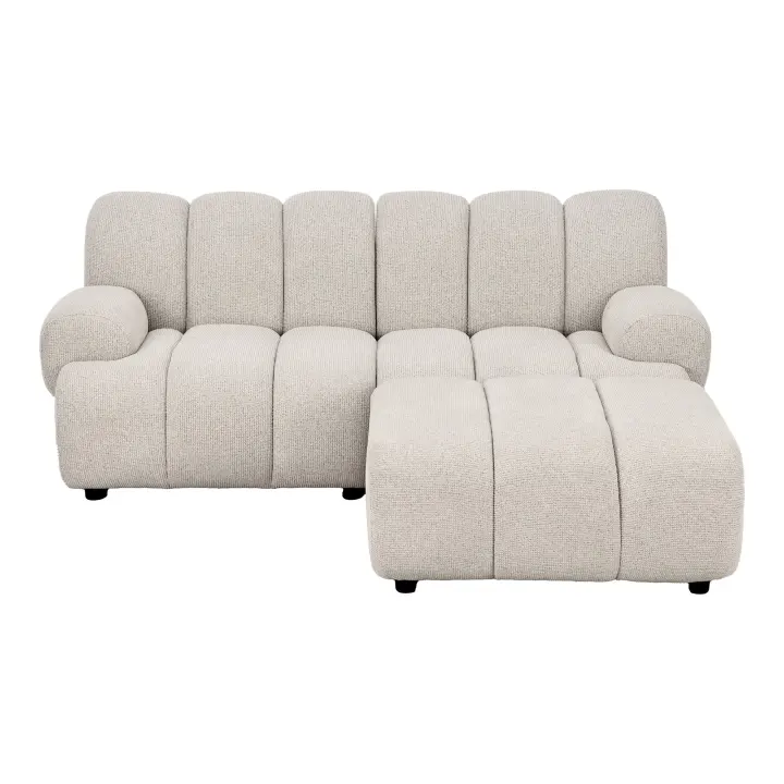 Taza 2.5 seater modularna sofa s tabure - 2.5 seater modularna sofa s tabure, pješčana, desni kut HN1422