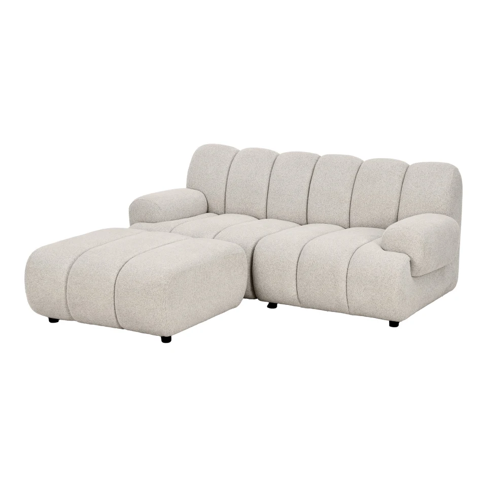 Taza 2.5 seater modularna sofa s tabure - 2.5 seater modularna sofa s tabure, pješčana, lijevi kut HN1422