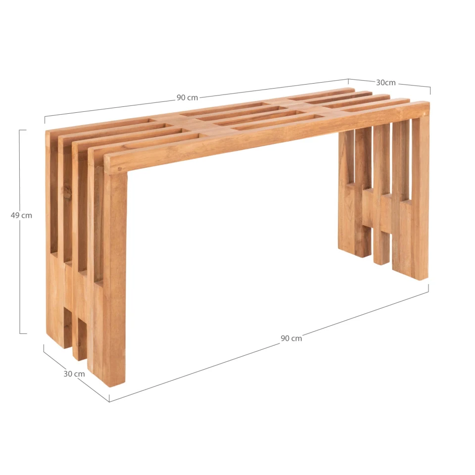 Benidorm Klupa - Klupa, tikovina, prirodna 90x30x49 cm