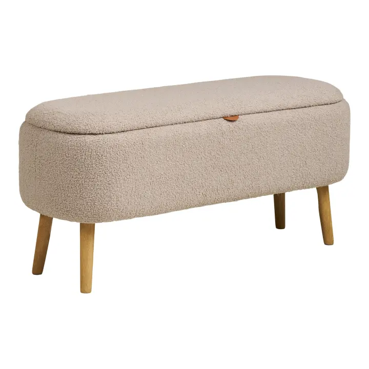 Harlow Klupa - Klupa sa spremištem, bouclé, bež 95x37x45 cm, HN1063