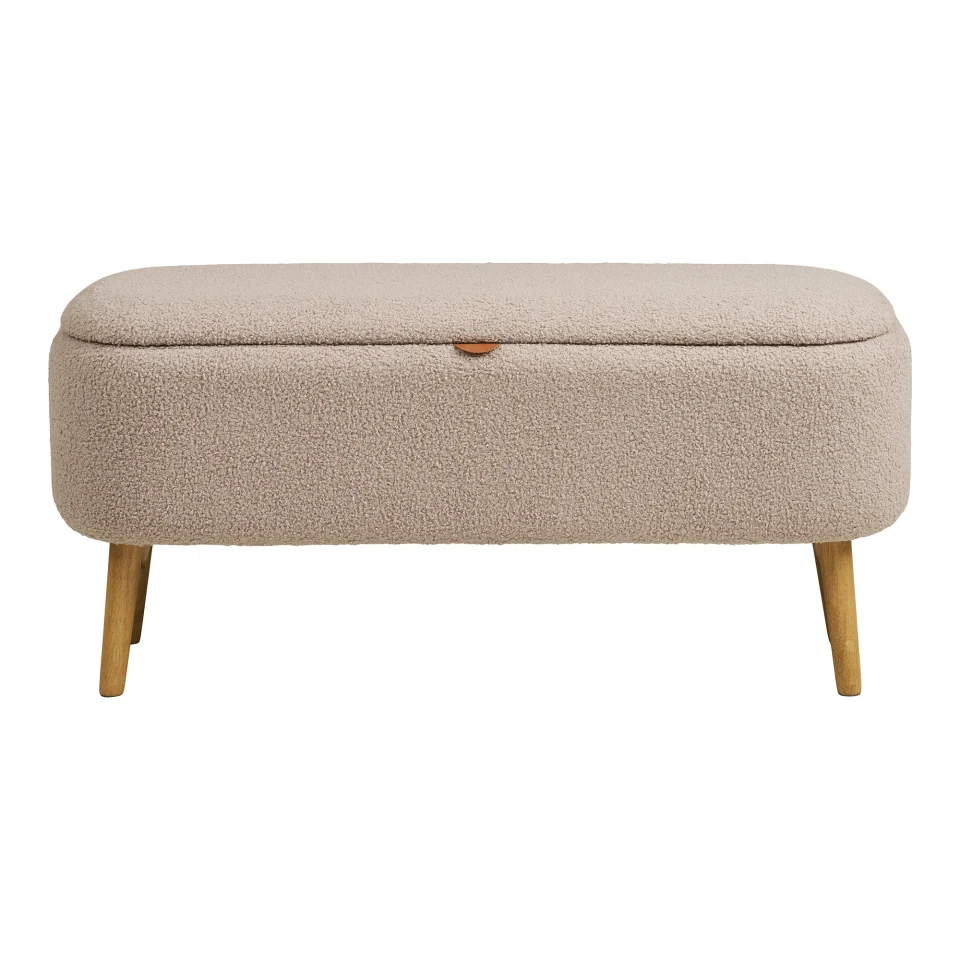 Harlow Klupa - Klupa sa spremištem, bouclé, bež 95x37x45 cm, HN1063