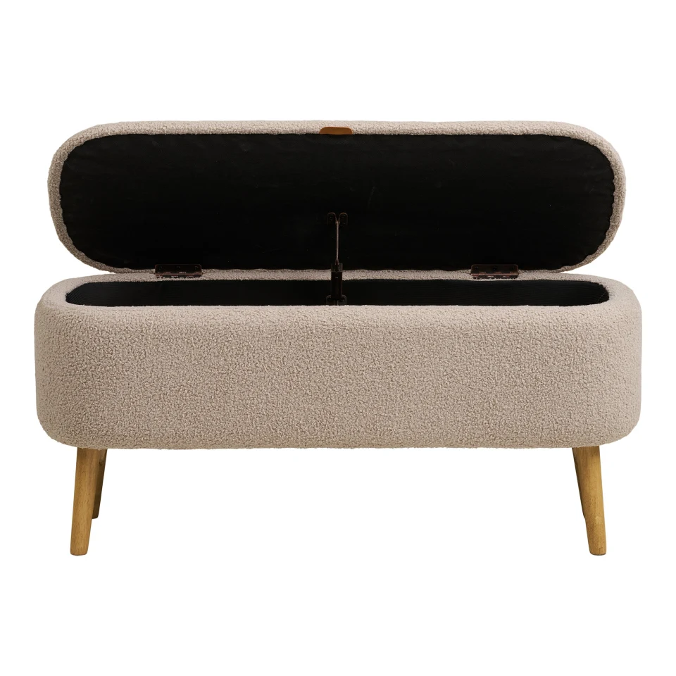 Harlow Klupa - Klupa sa spremištem, bouclé, bež 95x37x45 cm, HN1063